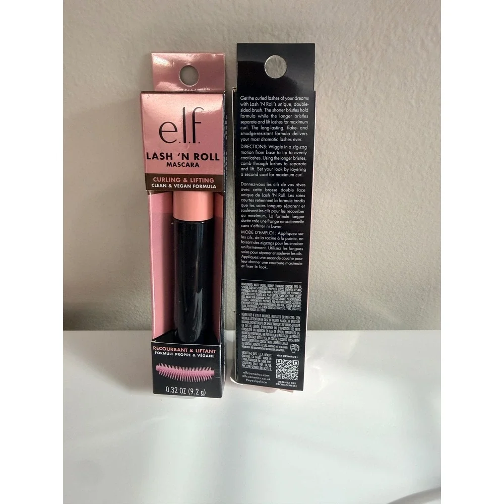 e.l.f. Lash 'N Roll Mascara Women 0.32oz Deep Brown Curling Lifting 2PK NWT
